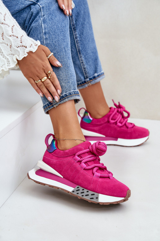 aus INildleder Sneakers Stilvollllschuhe Feminin mit einer PlattformGrubym Schnürungm Artiker 55C0086 pinke Farbe aus INildleder Sneakers Stilvollllschuhe Feminin mit einer PlattformGrubym Schnürungm Artiker 55C0086 pinke Farbe
