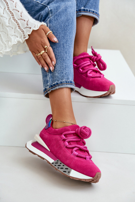 aus INildleder Sneakers Stilvollllschuhe Feminin mit einer PlattformGrubym Schnürungm Artiker 55C0086 pinke Farbe aus INildleder Sneakers Stilvollllschuhe Feminin mit einer PlattformGrubym Schnürungm Artiker 55C0086 pinke Farbe
