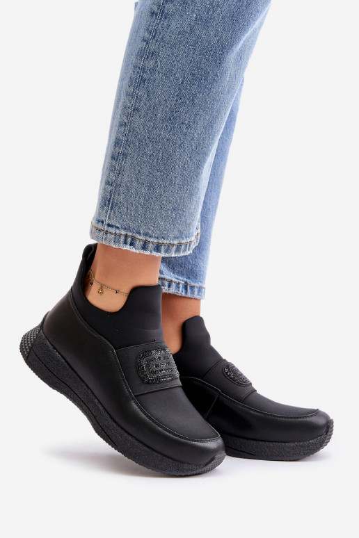 Turnschuhe mit einer Plattform Haut schZuarze Farbe Artiker 55C0035 Turnschuhe mit einer Plattform Haut schZuarze Farbe Artiker 55C0035