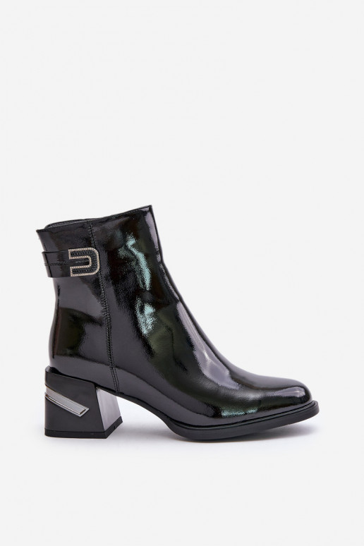 mit Lackeffekt Stiefel mit Absätzen sich Zuarm laufen MR880-093 schZuarze Farbe mit Lackeffekt Stiefel mit Absätzen sich Zuarm laufen MR880-093 schZuarze Farbe