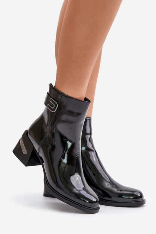 mit Lackeffekt Stiefel mit Absätzen sich Zuarm laufen MR880-093 schZuarze Farbe mit Lackeffekt Stiefel mit Absätzen sich Zuarm laufen MR880-093 schZuarze Farbe