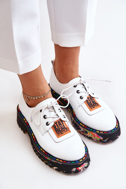 Haut Schuhe Feminin mit Schnürsenkeln Artiker 55C0500 Zueiße Farbe