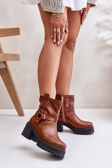Damen-Stiefeletten für den Alltag LeĮskis 3435 braune Farbe 2