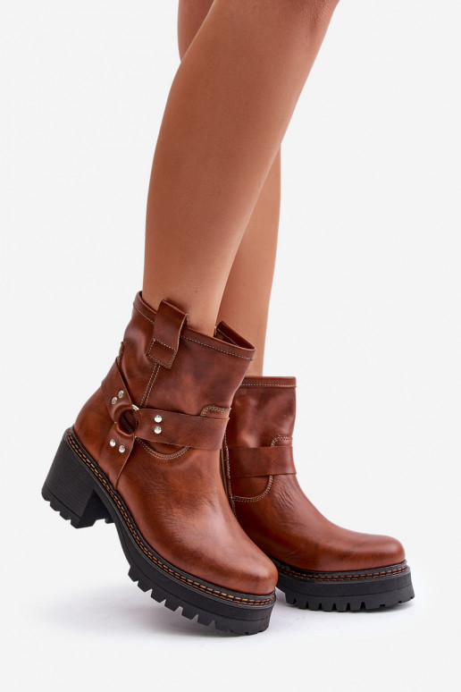 Damenstiefel Zum Schloss LeZuski 3435 braune Farbe Damenstiefel Zum Schloss LeZuski 3435 braune Farbe