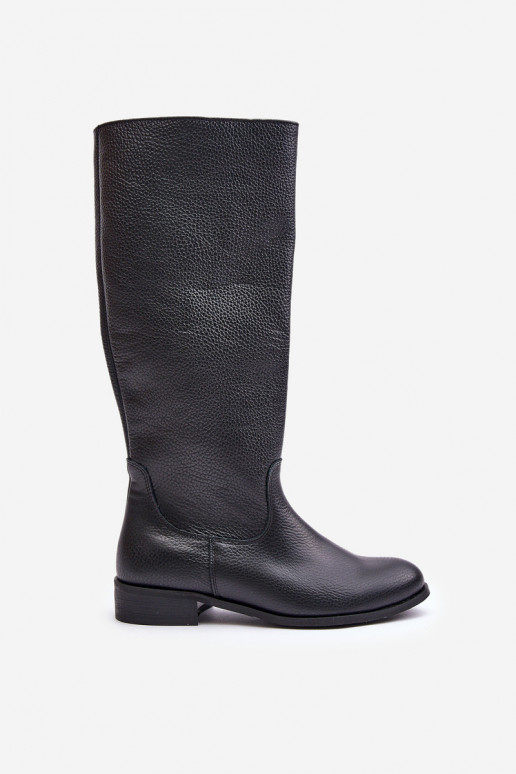 Haut Damenstiefel Mittlere INade Zum Schloss LeZuski 3616 schZuarze Farbe Haut Damenstiefel Mittlere INade Zum Schloss LeZuski 3616 schZuarze Farbe