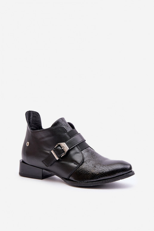 Haut Niedrig Stiefel Zum Schloss Es mussciejka 06692-01 schZuarze Farbe