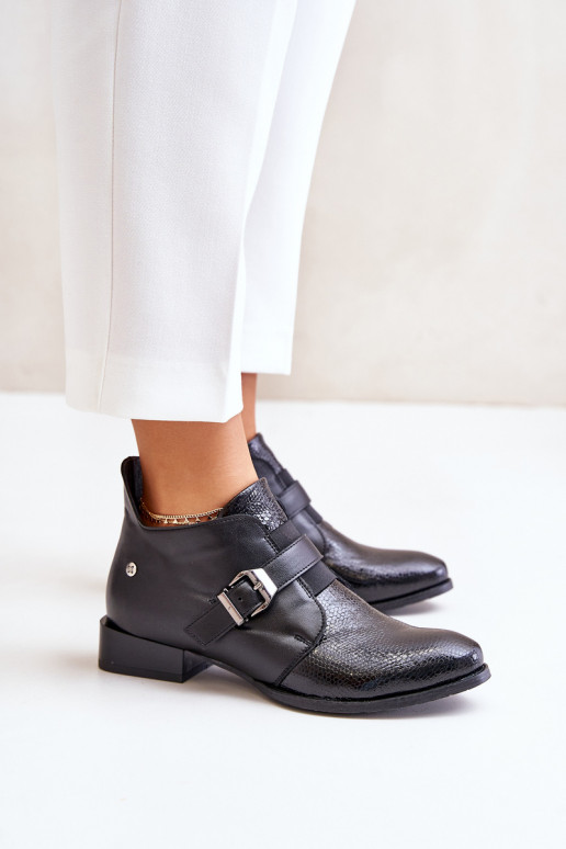 Haut Niedrig Stiefel Zum Schloss Es mussciejka 06692-01 schZuarze Farbe