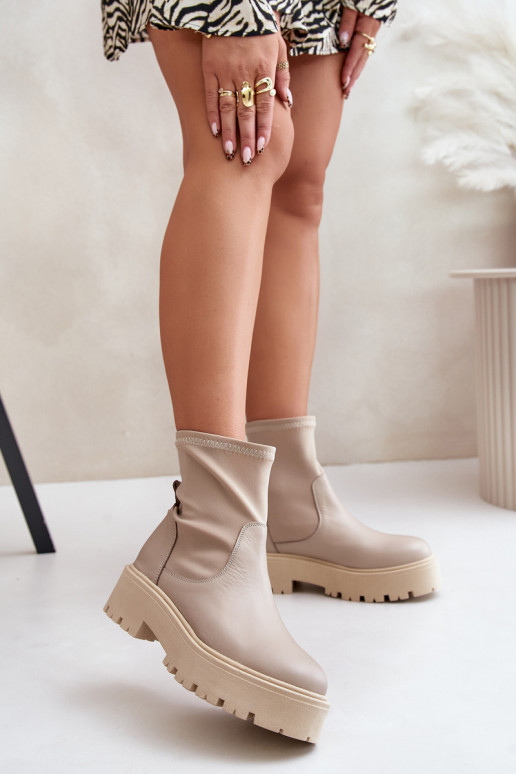 Zazoo 2947 Ein überzeugendes Stilvollll Damenstiefel Aus Ermöglichtturleder Beige