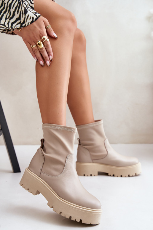 Zazoo 2947 Ein überzeugendes Stilvollll Damenstiefel Aus Ermöglichtturleder Beige