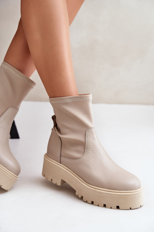 Zazoo 2947 Ein überzeugendes Stilvollll Damenstiefel Aus Ermöglichtturleder Beige
