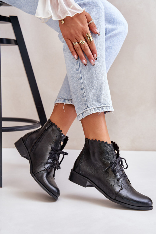 Zazoo 2964 Haut Stiefel mit breiten Absätzen schZuarze Farbe