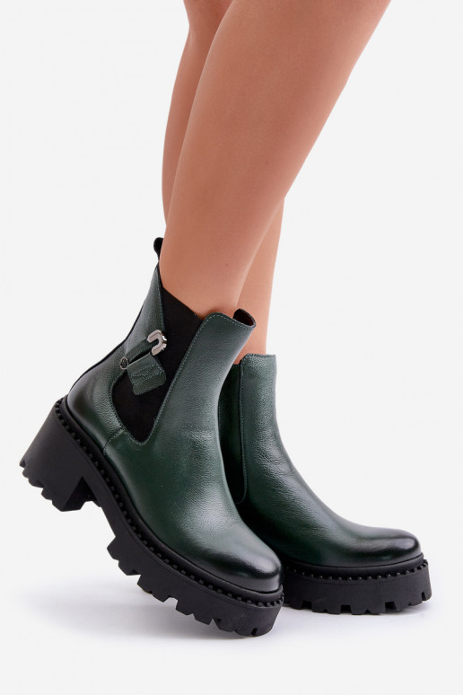 Zazoo 60490 Haut sich Zuarm laufen Stiefel mit Ornamenten Khaki-Farbe-Farbe