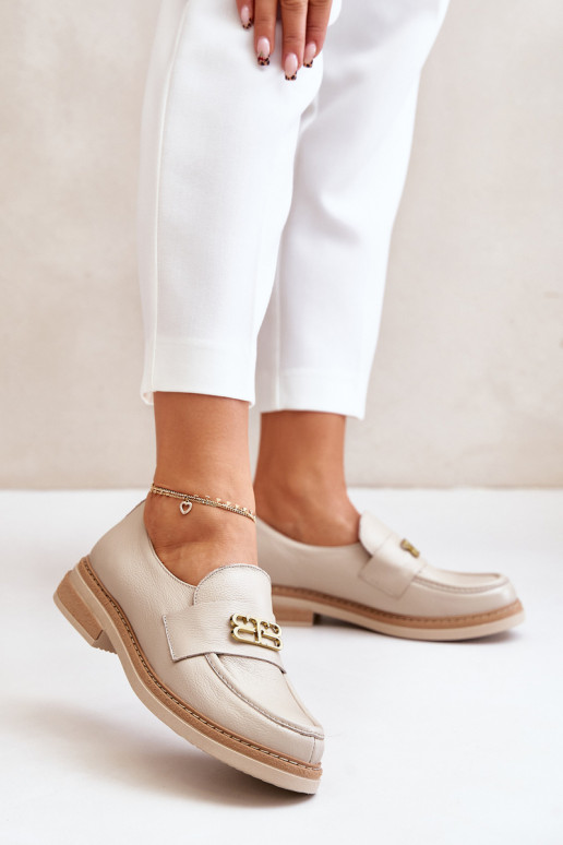 Zazoo 20174 Haut Eleganter Stil Schuhe Feminin mit breiten Absätzen Beige Zazoo 20174 Haut Eleganter Stil Schuhe Feminin mit breiten Absätzen Beige