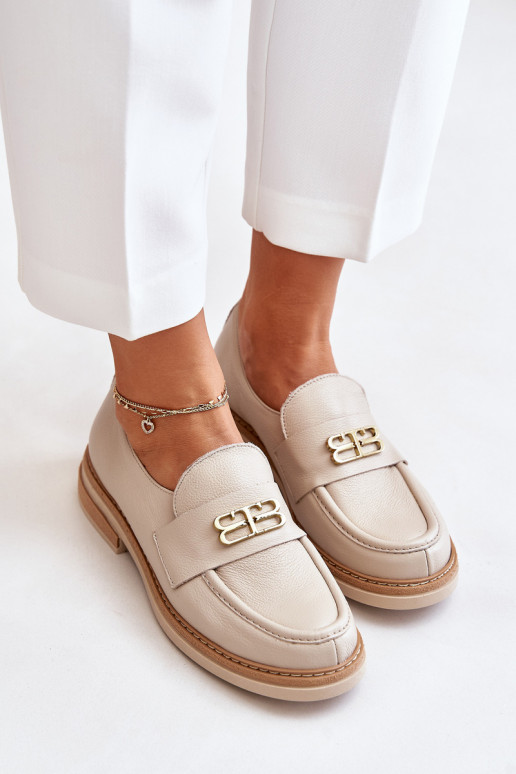 Zazoo 20174 Haut Eleganter Stil Schuhe Feminin mit breiten Absätzen Beige Zazoo 20174 Haut Eleganter Stil Schuhe Feminin mit breiten Absätzen Beige