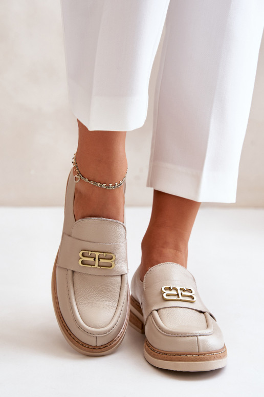 Zazoo 20174 Haut Eleganter Stil Schuhe Feminin mit breiten Absätzen Beige Zazoo 20174 Haut Eleganter Stil Schuhe Feminin mit breiten Absätzen Beige