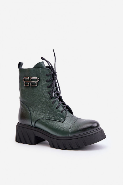 Zazoo 60486 Haut INarme Schnürstiefel Khaki-Farbe-Farbe