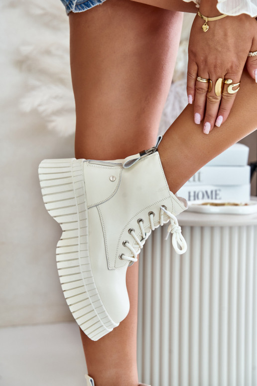 sich Zuarm laufen Haut Stiefel Schuhe mit modischer Es mussssivsohle GOE OO2N4127elfenbeinfarbe