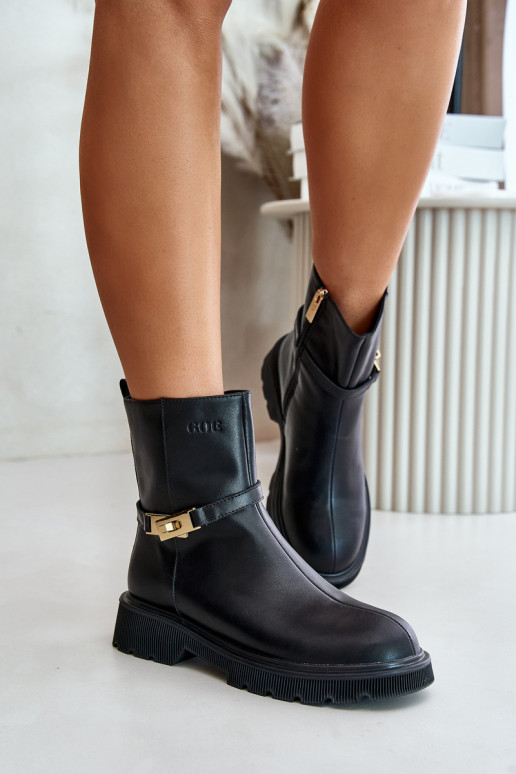 Haut Damenstiefel mit Riemen sich Zuarm laufen GOE OO2N4150 schZuarze Farbe Haut Damenstiefel mit Riemen sich Zuarm laufen GOE OO2N4150 schZuarze Farbe