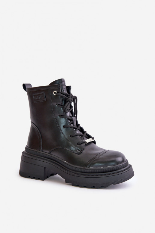 Feminin hohe Reitstiefel Stiefel sich Zuarm laufen Aus Ermöglichtturleder Goe OO2N4115-IN2 schZuarze Farbe