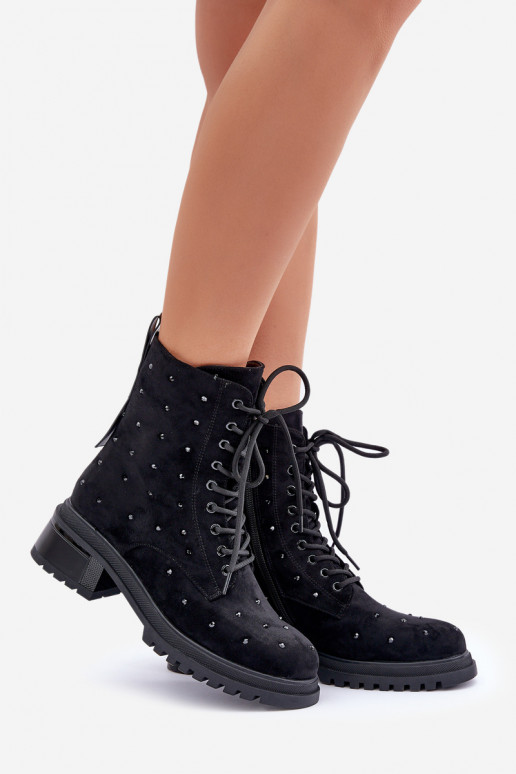 Dekoriert Arbeitsstiefeletten Feminin sich Zuarm laufen D&A MR880-017 schZuarze Farbe Dekoriert Arbeitsstiefeletten Feminin sich Zuarm laufen D&A MR880-017 schZuarze Farbe