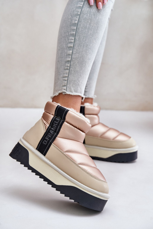 Niedrig Schneestiefel Auf dicker Sohle D.Franklin DFSH371010 Beige