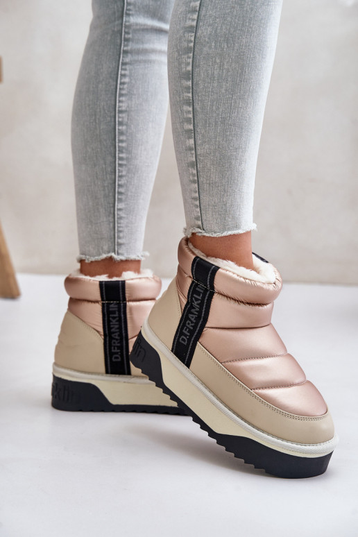 Niedrig Schneestiefel Auf dicker Sohle D.Franklin DFSH371010 Beige