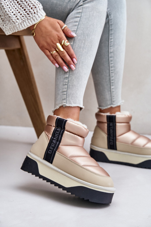 Niedrig Schneestiefel Auf dicker Sohle D.Franklin DFSH371010 Beige