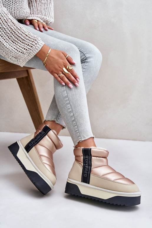 Niedrig Schneestiefel Auf dicker Sohle D.Franklin DFSH371010 Beige