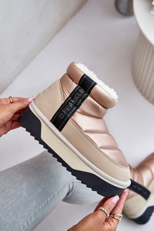 Niedrig Schneestiefel Auf dicker Sohle D.Franklin DFSH371010 Beige