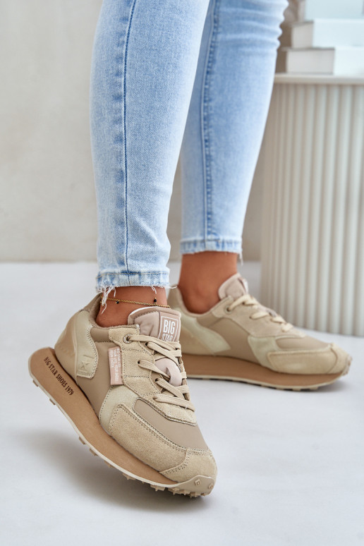 Haut Sneakers Stilvollllschuhe Feminin Big Star OO274564 Hi-Poly System Beige