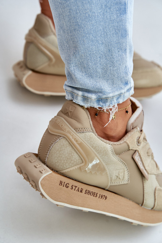 Haut Sneakers Stilvollllschuhe Feminin Big Star OO274564 Hi-Poly System Beige