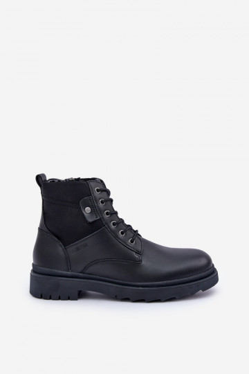 Leder Warmfutter Herren Stiefeletten Big Star OO174166 schwarz 2
