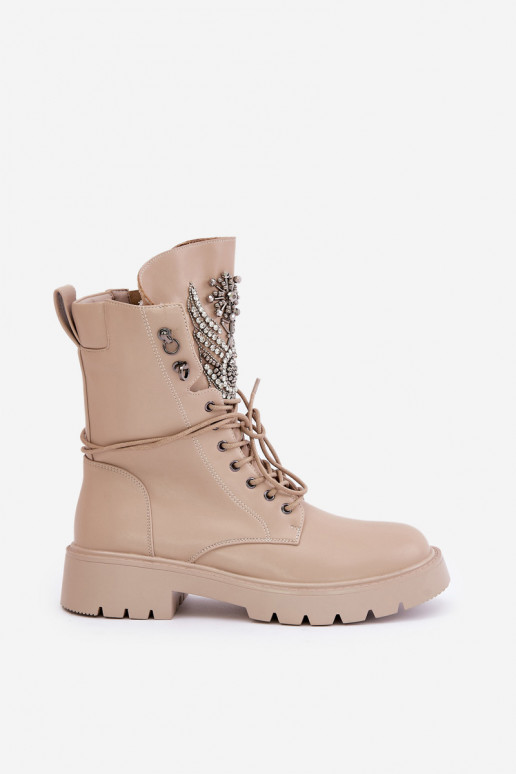 Eko Haut Arbeitsstiefeletten Mit Dekoration sich Zuarm laufen D&A MR880-080 Beige Eko Haut Arbeitsstiefeletten Mit Dekoration sich Zuarm laufen D&A MR880-080 Beige