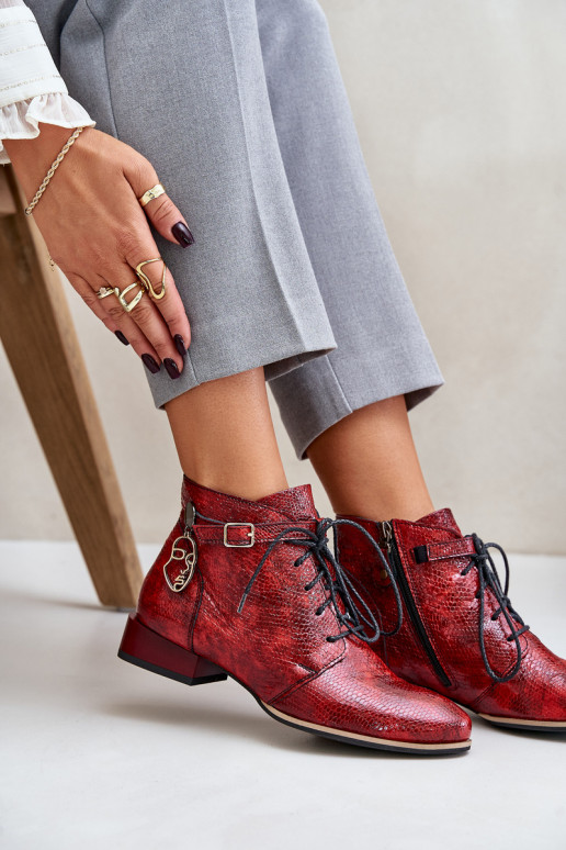 Feminin Haut mit Lackeffekt Stiefel SchuhZuerk Es mussciejka 5743A-08 rote Farbe Feminin Haut mit Lackeffekt Stiefel SchuhZuerk Es mussciejka 5743A-08 rote Farbe