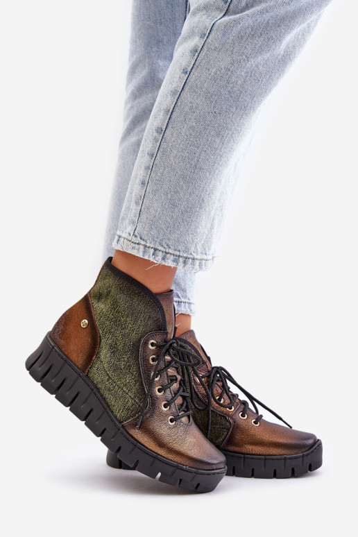 Haut Botkund Plattform I Koturnie Es mussciejka 06702-09 Grün-goldene Farbe