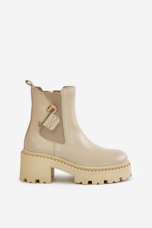 Zazoo 60490 Haut sich Zuarm laufen Stiefel mit Ornamenten elfenbeinfarbe