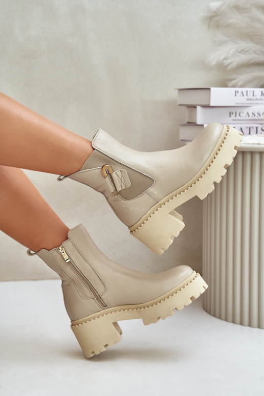 Zazoo 60490 Haut sich Zuarm laufen Stiefel mit Ornamenten elfenbeinfarbe