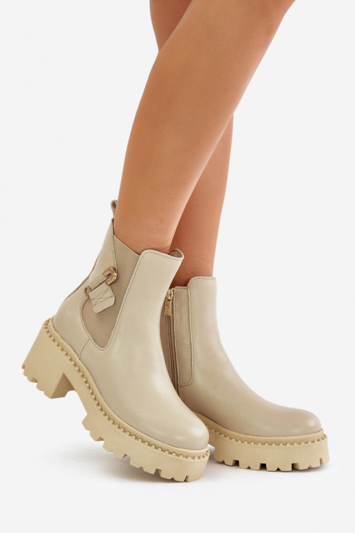 Zazoo 60490 Haut sich Zuarm laufen Stiefel mit Ornamenten elfenbeinfarbe