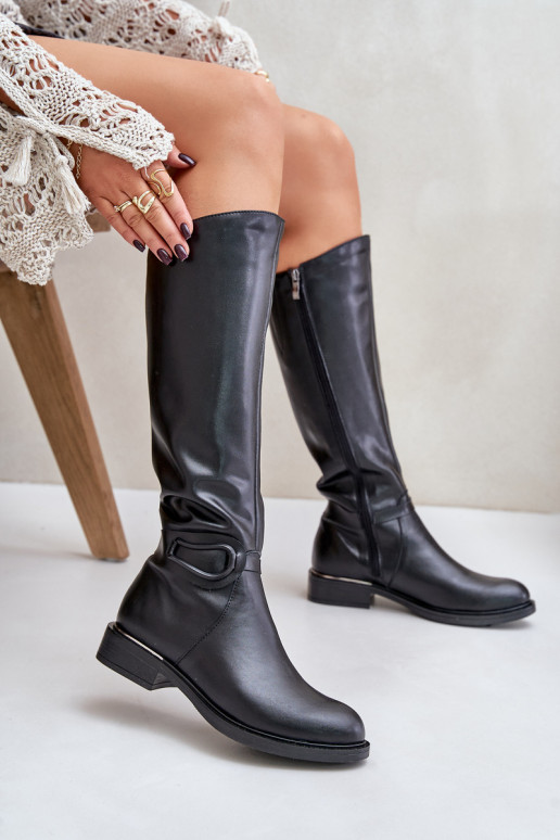 Zazoo 70140 Haut Damenstiefel Gegen die Straße sich Zuarm laufen schZuarze Farbe