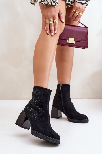 sich Zuarm laufen Damenstiefel Mit Dekoration D&A MR880-130 schZuarze Farbe