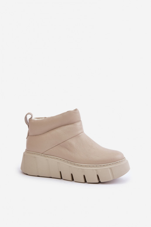 Zazoo 60470 Haut Stiefel mit INollZuärme mit einer Plattform elfenbeinfarbe