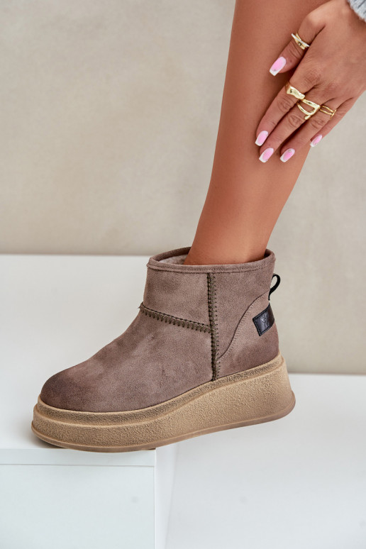 Haut aus INildleder Schneestiefel Stiefel mit einer Plattform I Koturnie Es mussciejka 06769-02 dunkelbraun Haut aus INildleder Schneestiefel Stiefel mit einer Plattform I Koturnie Es mussciejka 06769-02 dunkelbraun