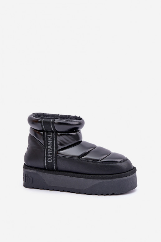 Niedrig Schneestiefel Auf dicker Sohle D.Franklin DFSH371011 schZuarze Farbe