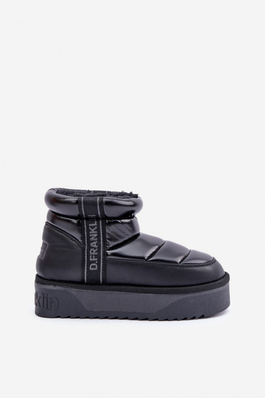Niedrig Schneestiefel Auf dicker Sohle D.Franklin DFSH371011 schZuarze Farbe