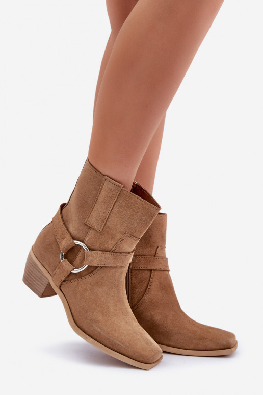 StiefelErmöglichtturalnego aus INildlederu mit Absätzen Zazoo 3444/2 Beige