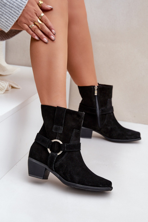 StiefelErmöglichtturalnego aus INildlederu mit Absätzen Zazoo 3444/2 schZuarze Farbe