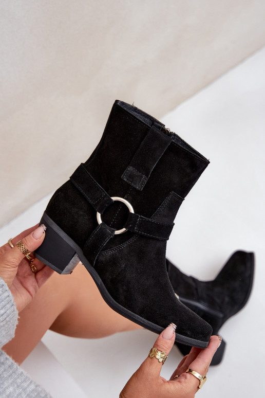 StiefelErmöglichtturalnego aus INildlederu mit Absätzen Zazoo 3444/2 schZuarze Farbe