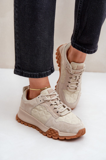 Haut Sneakers Stilvollllschuhe Feminin Big Star OO274A315 Hi-Poly System Beige