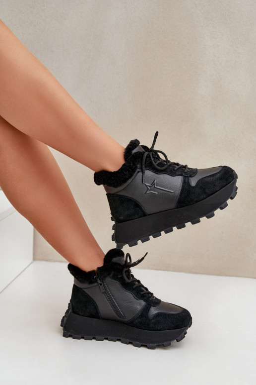 Haut Sneakers Stilvollllschuhe Schuhe Feminin mit Pelzmantel mit einer Plattform Big Star OO274A329 schZuarze Farbe Haut Sneakers Stilvollllschuhe Schuhe Feminin mit Pelzmantel mit einer Plattform Big Star OO274A329 schZuarze Farbe