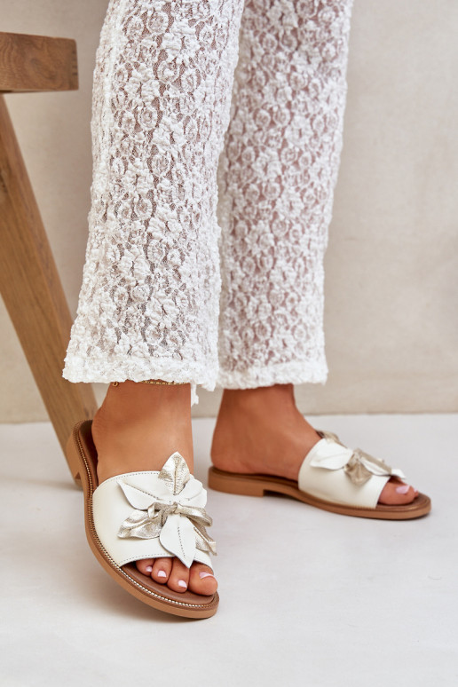 Hausschuhe mit Ornamenten Ermöglichtturleder Zazoo 3667 Zueiße Farbe